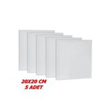 SEYFİKİRTASİYE 5 Adet 20x20 Bez Tuval Arkadan Zımbalı Tuval Kalın Şase 210 Gr %70 Polyester % 30 Pamuk Bez