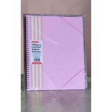 SEYFİKİRTASİYE A4 boyut Spiralli lastikli sunum dosyası 60 yaprak PASTEL PEMBE telli sunum dosyası