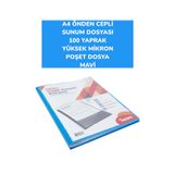 SEYFİKİRTASİYE A4 ÖNDEN CEPLİ SUNUM DOSYASI 100 YAPRAK YÜKSEK MİKRON POŞET DOSYA NOKİ