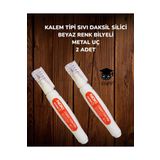 SEYFİKİRTASİYE KALEM TİPİ SIVI DAKSİL SİLİCİ BEYAZ RENK BİLYELİ METAL UÇ 2 ADET