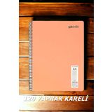 SEYFİKİRTASİYE KARELİ 120 YAPRAK PASTEL RENK TELLİ DEFTER BEYAZ SAYFALI 60 GR KAĞIT PLASTİK KAPAK