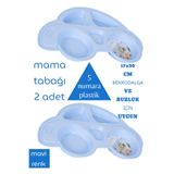 SEYFİKİRTASİYE Mama Tabağı 2 Adet, 17x30 cm, Mavi, Mikrodalga ve Buzluk İçin Uygun