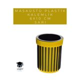 SEYFİKİRTASİYE Masaüstü Plastik Kalemlik, 6x10 cm, Sarı