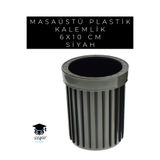 SEYFİKİRTASİYE Masaüstü Plastik Kalemlik, 6x10 cm, Siyah