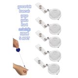 SEYFİKİRTASİYE METAL yuvarlak kancalı yoyo yaka kart askılığı KROM 5 ADET
