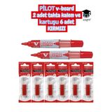 SEYFİKİRTASİYE PİLOT v-board 2 adet tahta kalem ve kartuşu 6 adet