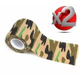 Seyhan Askeri Malzeme 2 Adet Kamuflaj Bant 5cm x4,5Mt Su Geçirmez Elastik Bandaj-No:6