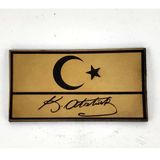 Seyhan Askeri Malzeme Bayrak Kemal Atatürk İmzalı Deri PEÇ - Arma - Patch