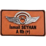 Seyhan Askeri Malzeme Deri Metal Rozetli Kıdemli Pilot Isimliği Tulum Isimlik - Deri Isimlik - Pilot Isimlik