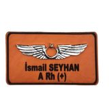 Seyhan Askeri Malzeme Deri Metal Rozetli Pilot Isimliği Tulum Isimlik - Deri Isimlik - Pilot Isimlik