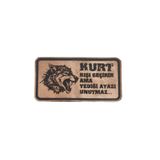 Seyhan Askeri Malzeme Kurt Kışı Geçirir Ama Yediği Ayazı Unutmaz -Dikdörtgen Deri Peç - Arma - 2 Wolf Leather Patch