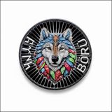 Seyhan Askeri Malzeme Kurt Türk Börü Peç - Eski Türk Devletleri - 3 Boyut - 3D Arma - Tpu Patch - 010 - Beyaz