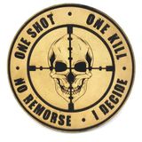 Seyhan Askeri Malzeme One Shot One Kıll Keskin Nişancı Deri Peç - Arma - Askeri Patch - Standart - Renkli
