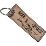 Seyhan Askeri Malzeme Sahil Güvenlik Deri Anahtarlık - Arma - Leather Key Holder