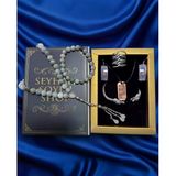 Seyhan Soylu - Shop Luxury Seri Kitap Kutulu Kadın Takı Seti Ve Tesbih Kombin - Kolye Küpe Yüzük Bileklik Ekstra Boncuk Bileklik 6 Parça Hediyel
