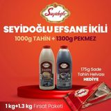 Seyidoğlu Tahin 1000 gr & Üzüm Pekmezi 1300 gr Bidon – Doğal Lezzetler Seti - 2,3 kg