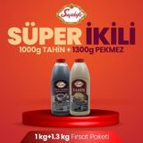 Seyidoğlu Tahin 1000 gr & Üzüm Pekmezi 1300 gr Bidon – Doğal Lezzetler Seti