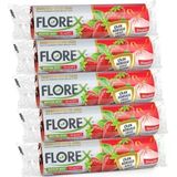 Şeylişeyler - Florex Büzgülü Büyük Boy Çöp Torbası Çilek Kokulu 65X70 Cm 5 Paket