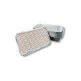 ŞEYLİŞEYLER Şeylişeyler - Alüminyum Dikdörtgen Sütlaç ve Yemek Kabı 750 gr + Kapaklı Set - 20X12 cm 787/L (100 Adet)
