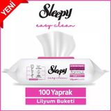 Şeylişeyler - Sleepy Easy Clean Lilyum Buketi Yüzey Temizlik Havlusu 100 Yaprak 5 Paket
