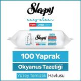 ŞeyliŞeyler - Sleepy Okyanus Yüzey Temizlik Havlusu 100 Yaprak 3 Paket