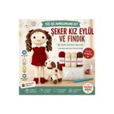 seymatabur Tığ İşi Amigurumi Kit - Şeker Kız Eylül ve Fındık Köpek Seti 24 cm & 10 cm - Video Anlatımlı Amigurumi Yapım Kiti