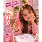Seymen Bıçakçılık 19 cm Tüylü Kalem Sevimli Peluş Kalem Çocuk Öğrenci Kırtasiye Kalemi Hediyelik - 01P-Pembe