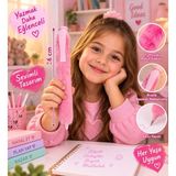 Seymen Bıçakçılık 26 cm Tüylü Kalem Sevimli Peluş Kalem Çocuk Öğrenci Kırtasiye Kalemi Hediyelik - 01P-Pembe