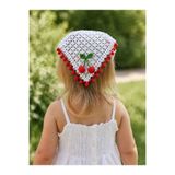 Seyn Accessory Örgü Bandana Çocuk Saç Bandı Kirazlı Tığ İşi Yazlık Bandana