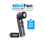 Seyoni Mini Fan Soğuk Kompres Özellikli Dijital Ekranlı 5 Kademeli 3000 mAh Şarjlı Taşınabilir El Fanı