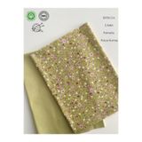 seyranat 2 Adet, En Boy 50 cm Soft Yeşil Çiçek Desenli Çanta, Cüzdan, Hobi İşlerine Pamuklu Parça Kumaş