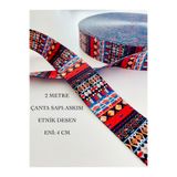 seyranat 2 Metre Eni 4 Cm Çok Renkli Etnik Desenli Kaliteli Çanta Kolonu-Askısı-Sapı-Dar Dokuma-Şerit