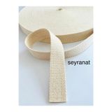 seyranat 3 Metre Eni 3 Cm Ekru, Doğal Ham Renk Dokuma Şerit, Kolon, Pamuklu Çanta Sapı, Askısı, Kordonu