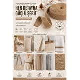 seyranat 3 Metre, Eni 3 Cm Kahverengi Pamuklu Hafif İnce, Hasır Desenli, Çanta, Elbise, Tekstil İçin Şerit