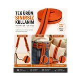 seyranat 3 Metre, Eni 3 Cm Kiremit Rengi Kaliteli Dokulu Çanta Askısı, Sapı, Şerit, Kolon, Kordon, Kemer