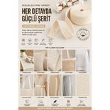 seyranat 3 Metre Eni 3 Cm Kırık Beyaz, Ekru Pamuklu Hasır Desenli Şerit, Çanta Askısı, Sapı, Elbise Kemeri