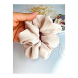 seyranat Bej Rengi Kaliteli Ayrobin Kumaş Kadın Genç Kız Orta Boy Çapı 12 cm Simit Saç Tokası Scrunchie Toka