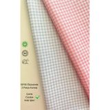 seyranat Çanta, Cüzdan, Hobi İşleri İçin 2 Adet 50 cm Mavi ve Toz Pembe Pötikare Desenli Pamuklu Parça Kumaş
