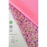seyranat Çanta, Cüzdan, Hobi İşleri İçin 2 Adet 50 cm Pembe Pötikare, Çiçekli Desenli Pamuklu Parça Kumaş