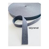 seyranat Gri Renk Şerit Kolon %100 PAMUK Dar Dokuma 3 cm 3 Metre Çanta Askısı Sapı