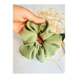seyranat Haki Yeşil Kaliteli Ayrobin Kumaş Kadın Genç Kız Orta Boy Çapı 12 cm Simit Saç Tokası Scrunchie Toka