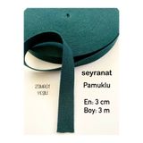 seyranat Zümrüt-Orman Yeşili 3 Metre Eni 3 Cm Pamuklu Cüzdan-Çanta Askısı, Sapı, Kolonu-Dar Dokuma Şerit
