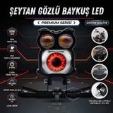 Şeytan Gözlü Baykuş Sis Farı Çakarlı Çift Renk Sarı-Beyaz 9-80V Araç Motosiklet Off Road Led Lamba Delici Yayıcı Projektör 50W Metal Arazi Çalışma Lambası 1 Adet