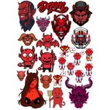 Şeytan Sticker Set 6 17 Parça Telefon, Tablet, Defter, Laptop Sticker