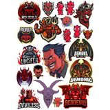 Şeytan Sticker Set 7 20 Parça Telefon, Tablet, Defter, Laptop Sticker