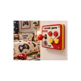 seyuse Arcade Atari Oyun Kumandası Görünümlü Duvar Prizi - Anahtar Çerçevesi Kapağı - Mini Joystick Dekoratif Anahtar Çerçeve Kapak Sarı Kırmızı