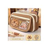 seyuse Capybara aksesuarlı Kalem Kutusu Kapibara kalemlik büyük kapasiteli geniş boy (10 sticker +1 Doll)