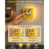 Seyuse Sünger Bob Işık Anahtarı Kapağı | Süngerbob Burnu Hareketli Işık Açma Kapama Aparatı | Dekoratif Çocuk Odası Hediye