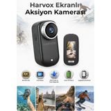 Seyutech 4K Ekranlı Mini Aksiyon Kamerası 360° Lens Dönüşü Bataryalı Taşınabilir Wireless Vlog Kamerası - Siyah