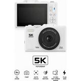 Seyutech 5K Dijital Video Kamera 75 MP 18X Zoom Flaşlı 3” Flip Ekranlı SD Kart Hediyeli Retro Vlog Fotoğraf Makinesi - Beyaz